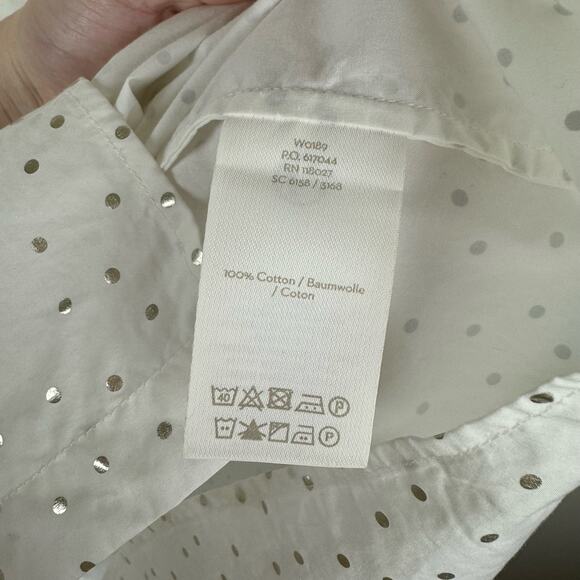 Boden Womens the Classic Shirt Button Up in White and‎ Silver Polka Dot Sz 16 - Picture 7 of 10
